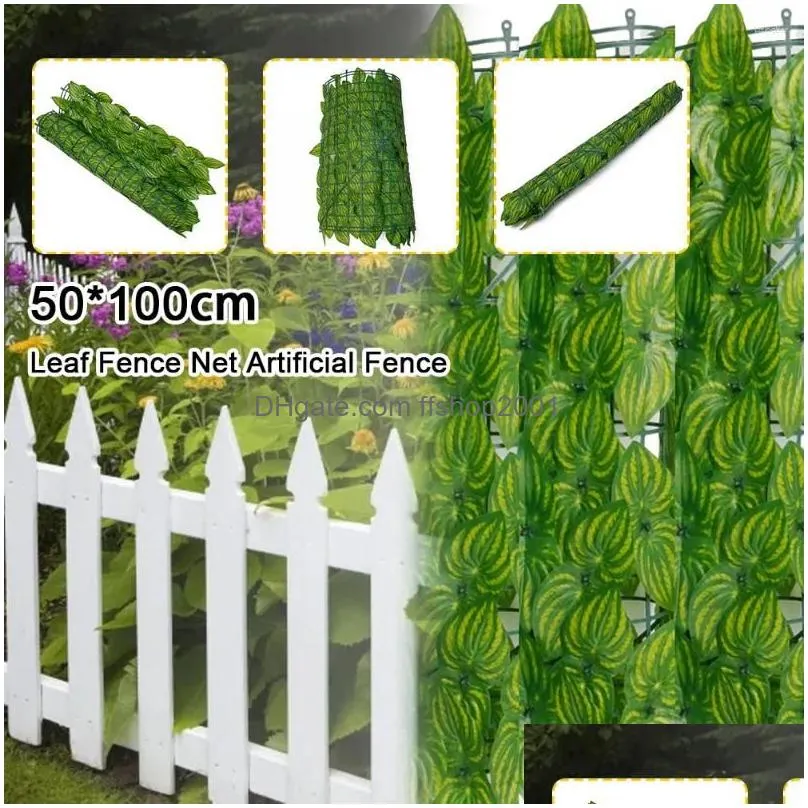 decorative flowers artificial leaf privacy fence wall landscaping hedge screening roll outdoor garden backyard protection backdrop