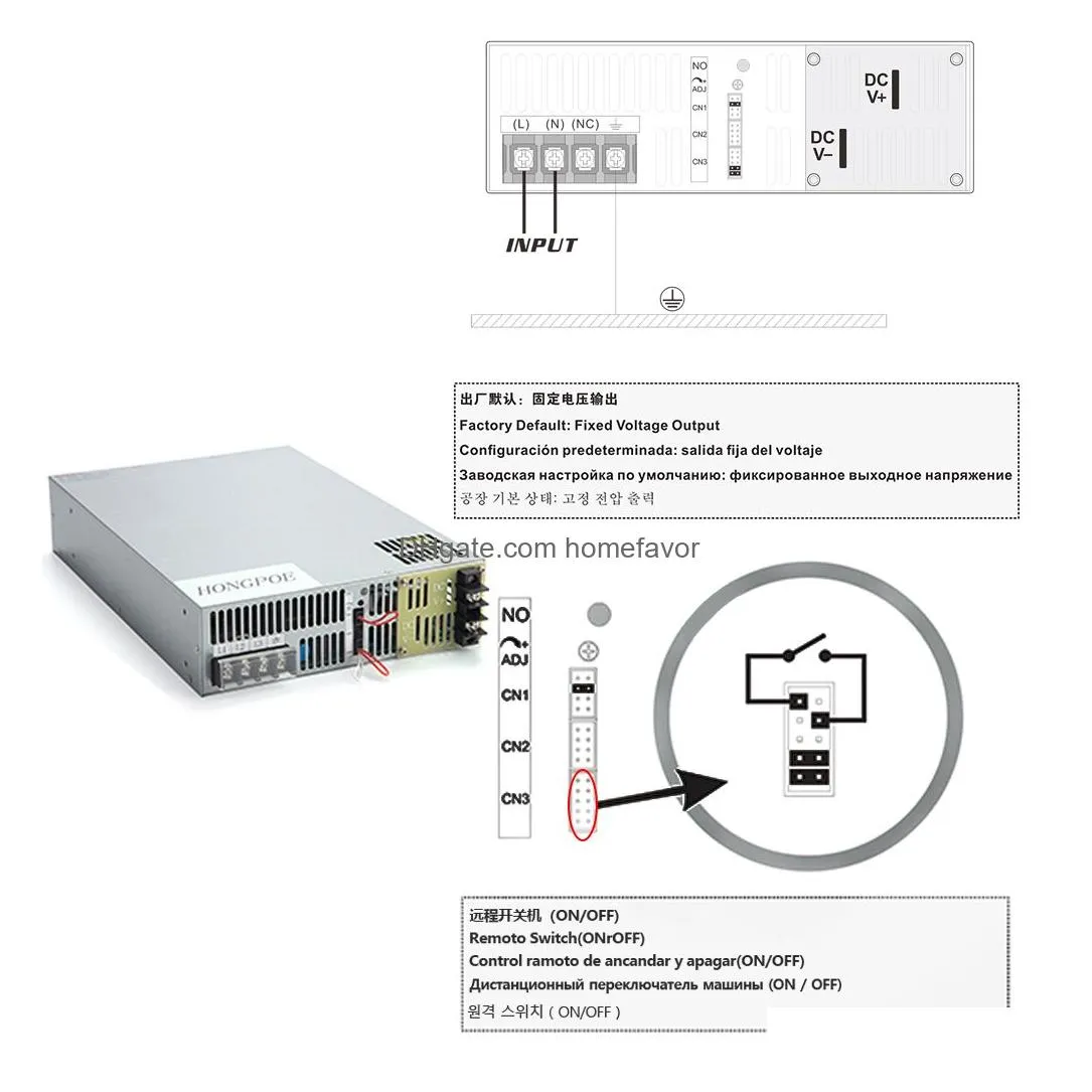 4500w 110v power supply 0-110v adjustable power 110vdc ac-dc 0-5v analog signal control se-4500-110 power transformer 110v 40a