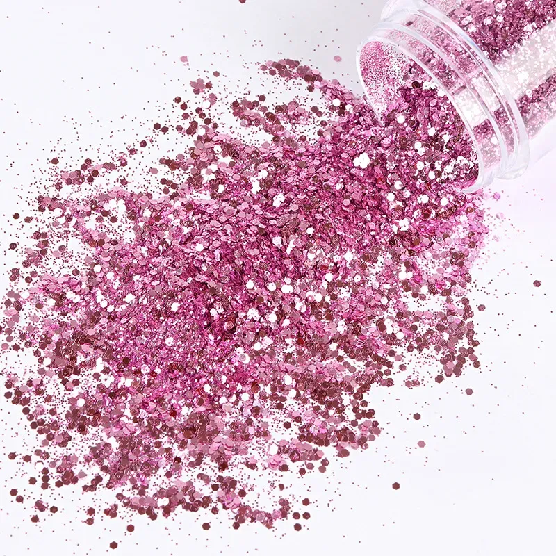 2020 New 10ml bottled laser glitter powder rose gold light purple nail sequins nail jewelry material