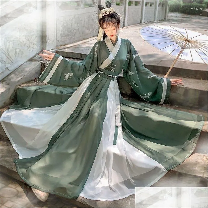 Ethnic Clothing Hanxu Chang`an Hometown Hanfu Women`s Waist Length Ru Skirt Jin System Cross Collar Three Piece Set