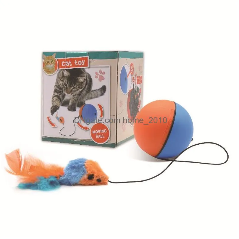 automatic cat toys intelligent electric moving balls pet cat feather toy cats teaser toys