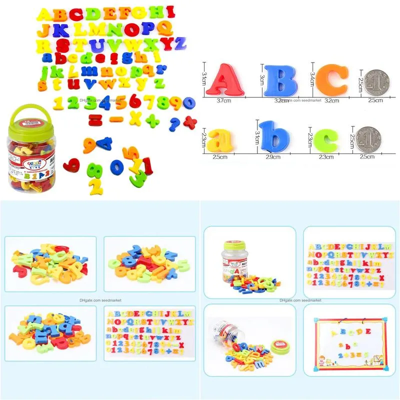 78pcs cute fridge magnets stickers for kids children letter number symbol refrigerator early education colorful magnet stickers 240228