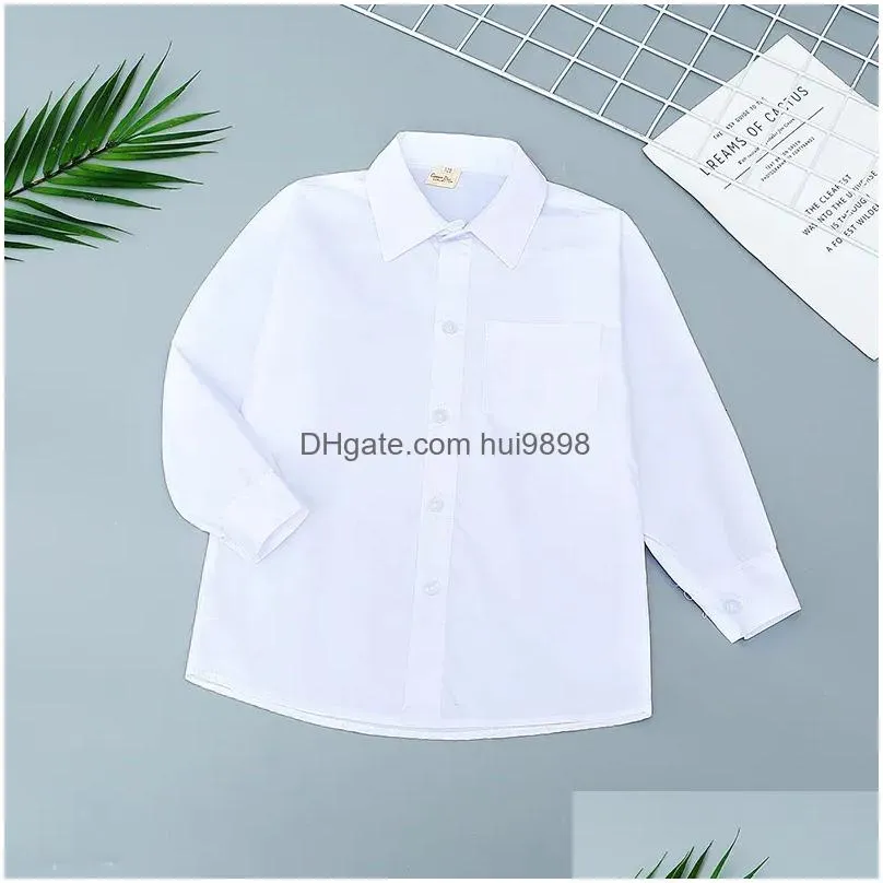 summer spring girls lace cotton solid white baby kids blouse white shirts with long sleeves for children 240307