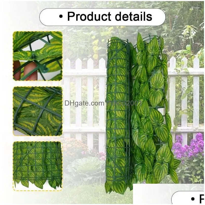 decorative flowers artificial leaf privacy fence wall landscaping hedge screening roll outdoor garden backyard protection backdrop