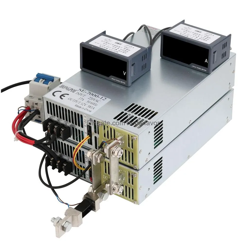 hongpoe 7000w 12v power supply 0-12v adjustable power12vdc ac-dc 0-5v analog signal control se-7000-12 power transformer 12v 583a 110vac/220vac