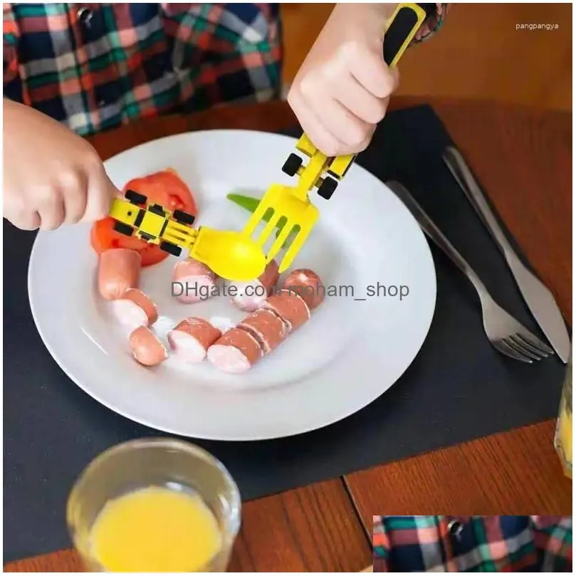 dinnerware sets creatively kids dining tool set eco friendly spoon fork knife car cutlery dinneractive for children gifts baby