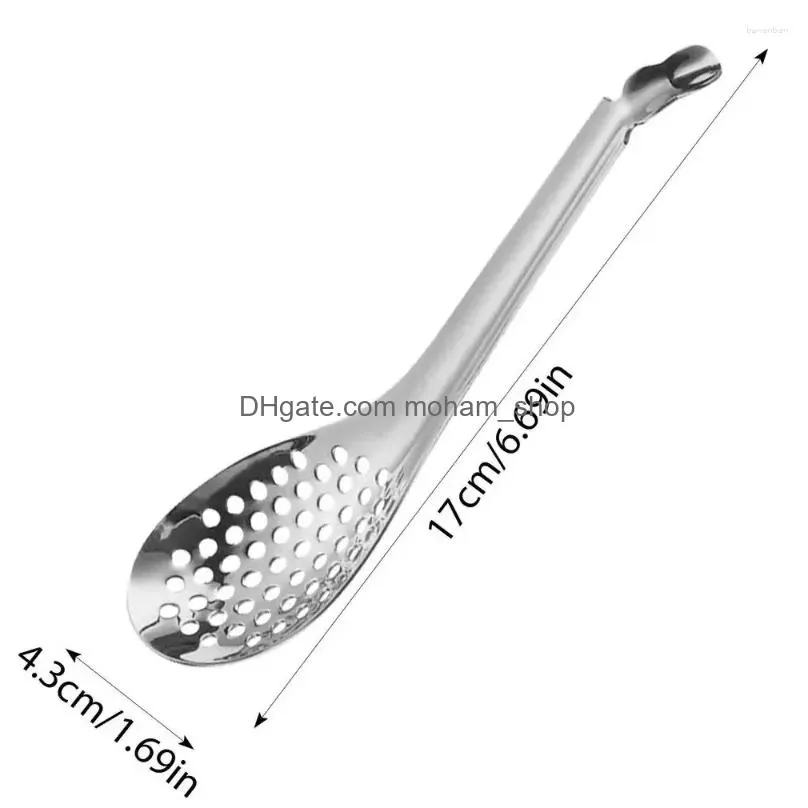 spoons stainless steel mirror polishing molecular cuisine caviar spoon strainers colander cooking gadgets for dips stews cereals