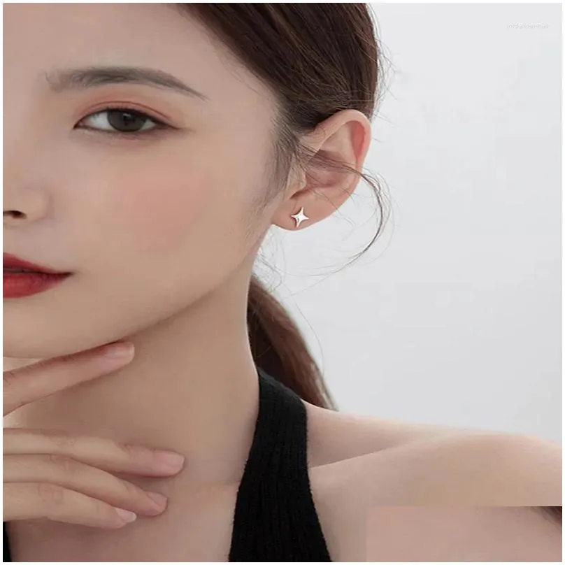 Stud Earrings Korea Trend Lucky Four Star For Women Fashion Elegant Temperament Hip Hop Asymmetric Stars Earring Jewelry Gift