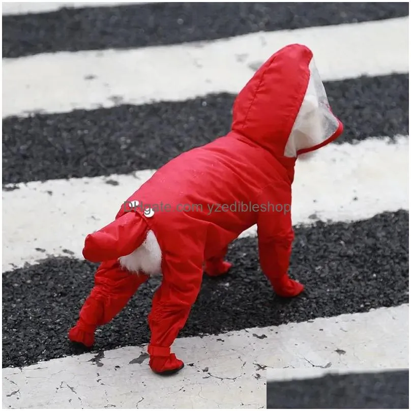 raincoats pet supplies pet cat dog four legged one piece waterproof raincoat rainshoes teddy home pet accessories