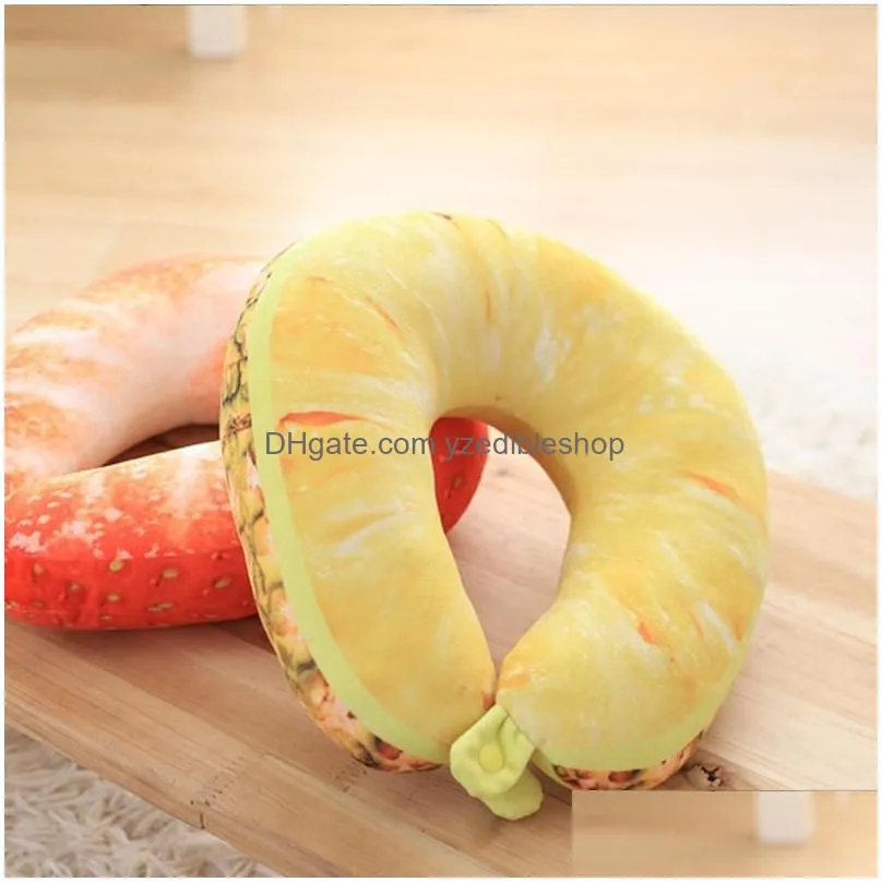 cushion/decorative pillow creative simulation fruit toy tourism cartoon watermelon u-neck sleeping nap birthday gift