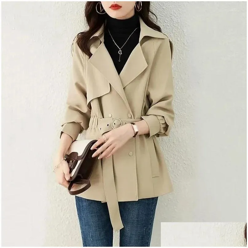 Women`s Trench Coats Spring Autumn Coat Korean Loose Mid-Long Women Overcoat Casual Windbreaker Female Tops