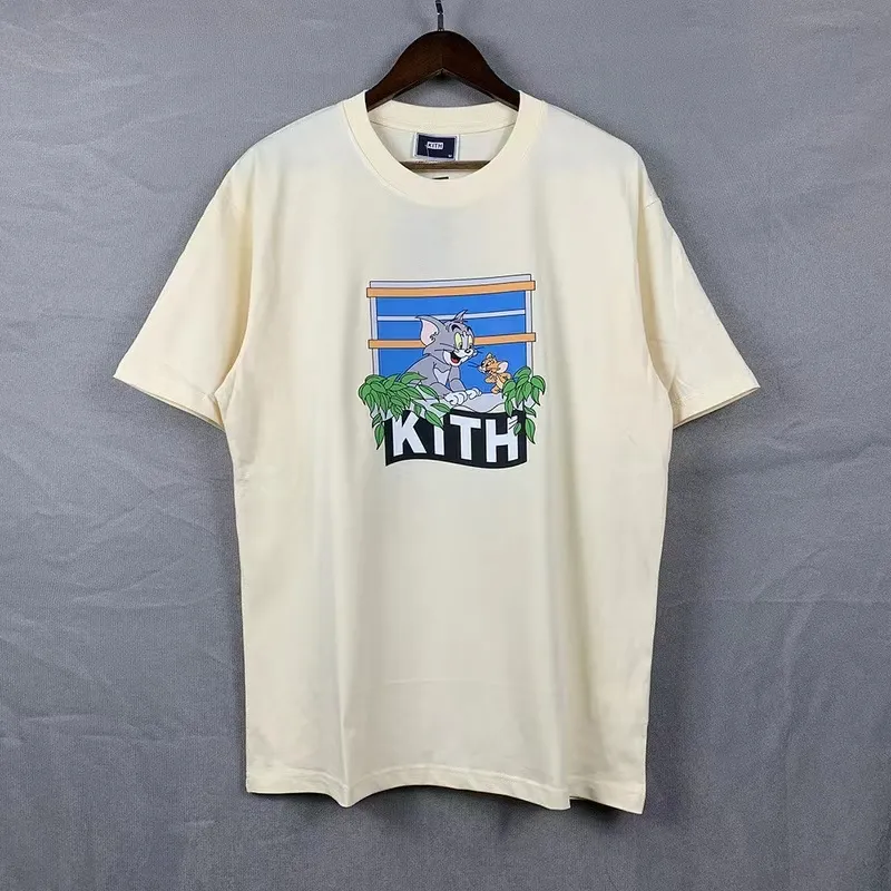 kith Designer T Shirt short sleeve Luxury Major brand Rap Classic Hip Hop Male Singer Wrld Tokyo Shibuya Retro Street Fashion Brand T-shirt US Size S-XL