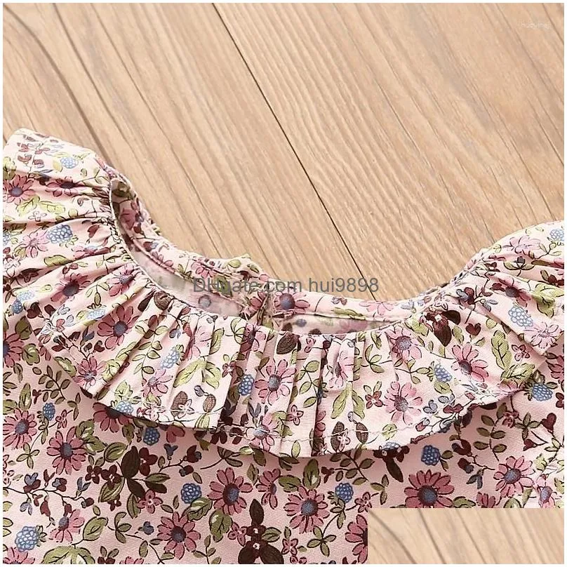 girl dresses 2024 summer girls fashion 2-12 years children clothing baby cotton loose short sleeve floral flower tops for kids