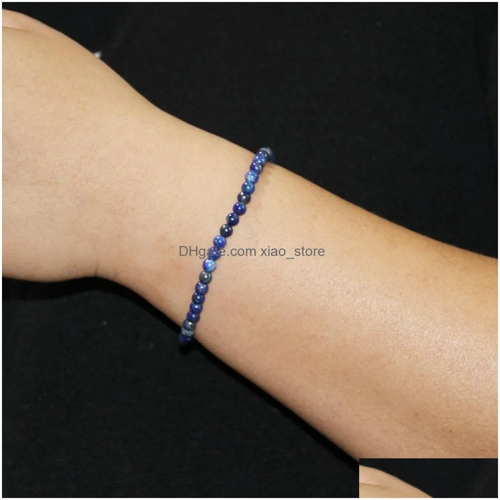 mg0028 wholesale 4 mm lapis lazuli mini gemstone bracelet natural stone women`s yoga mala beads jewelry