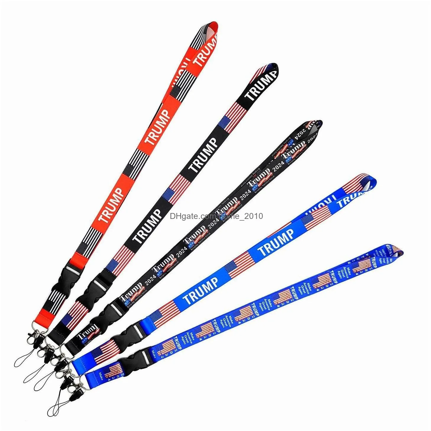 us flags 2024 trump phone lanyard party gift strap removable flags of the united states trump key chains string