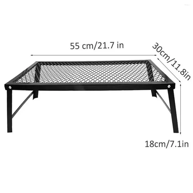 Camp Furniture Multifunctional Portable Folding Mesh Table Barbecue Camping BBQ Backyards Net Desk Grill Rack