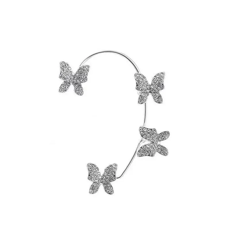 Fashion Butterfly Ear Cuff Without Piercing For Women Sparkling Zircon Ear Clips Earrings Wedding Party Jewelry Gifts wholesale