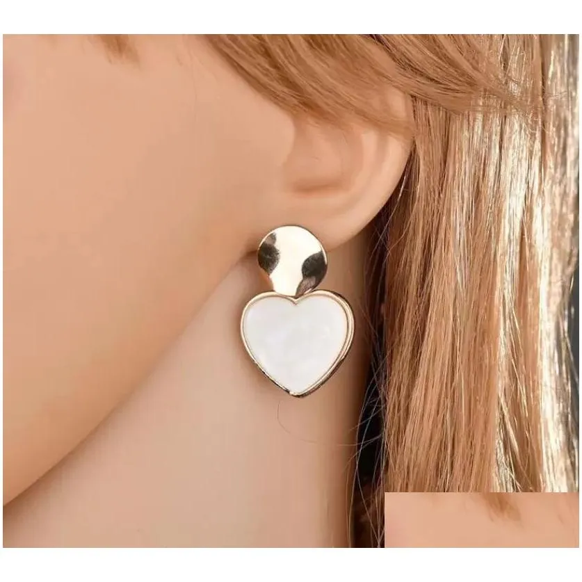 Fashion Irregular Acrylic Earring For Women New Vintage Gold Round Heart Geometric Resin Dangle Earring Statement Jewelry Free Ship