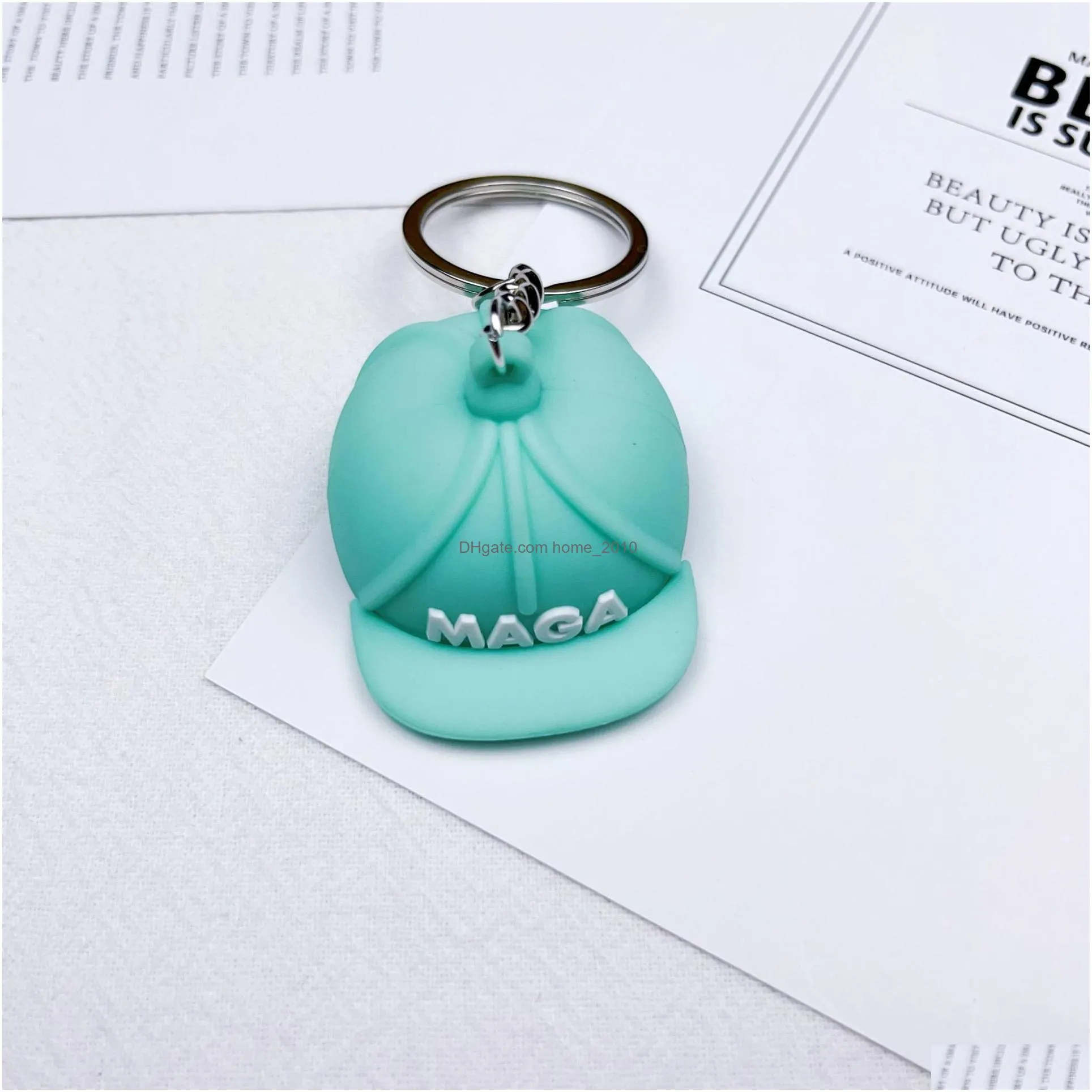 trump cap keychain macaron cartoon cute car accessories usa maga key chain 2024 trump keychains