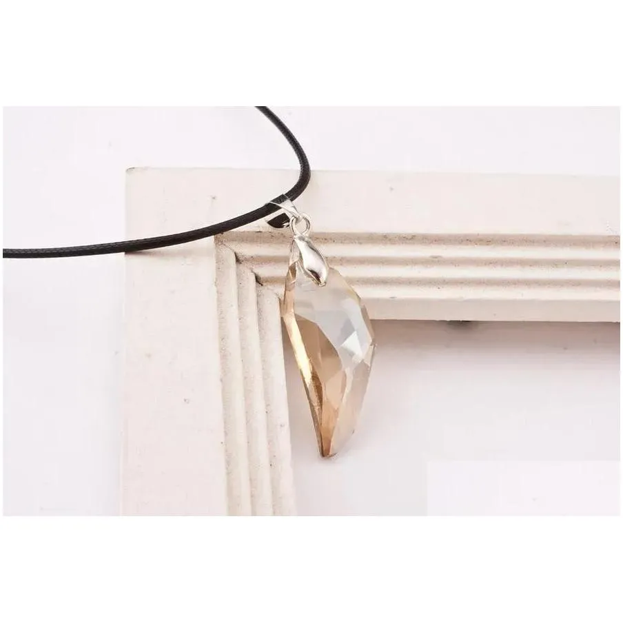 New Arrival Austrian Crystal Pendant Wolf Tooth Lovers Necklace for Men and Women Mixed Colors Shipping Free
