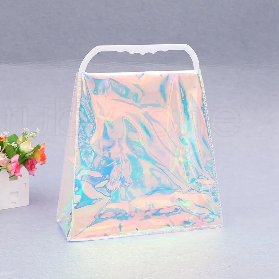 PVC Shopping Bag PVC Transparent Plastic Handbag Colorful Packaging Bag Fashion Shouder Handbags Storage Bags Tools RRA16022915379