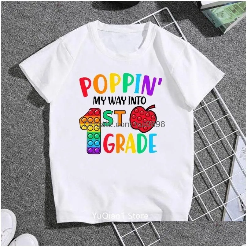 clothing sets hello first grade t shirt children funny day back to shool tshirts unisex summer top lovely gift teens tees white