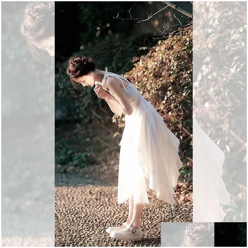 Party Dresses White Suspender Dress Summer Women`s Long Midi Maxi Sundress Korean Beach Birthday Fairycore Princess Evening Clothes