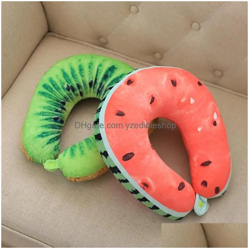 cushion/decorative pillow creative simulation fruit toy tourism cartoon watermelon u-neck sleeping nap birthday gift