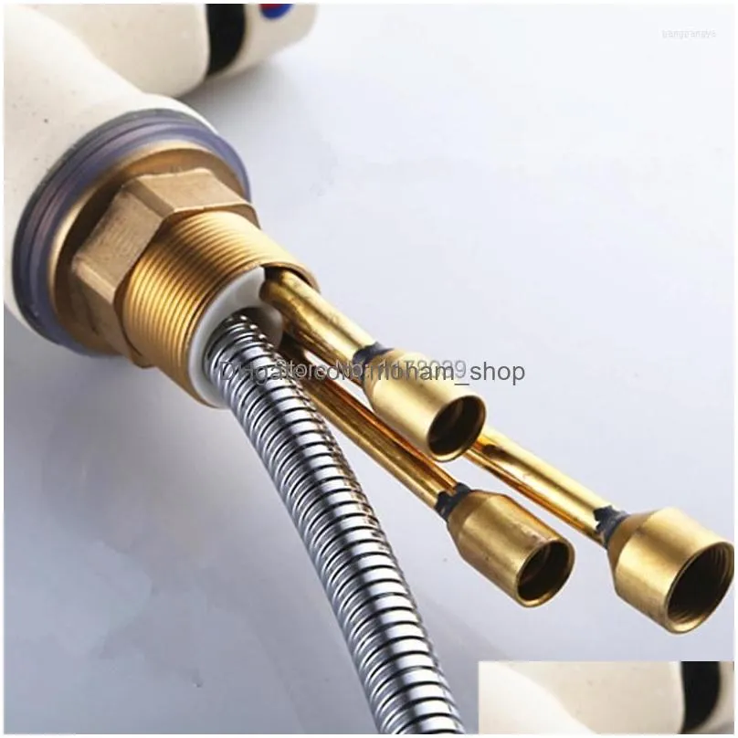 kitchen faucets luxury pull-out faucet single handle sink stretching rotating hole j16963