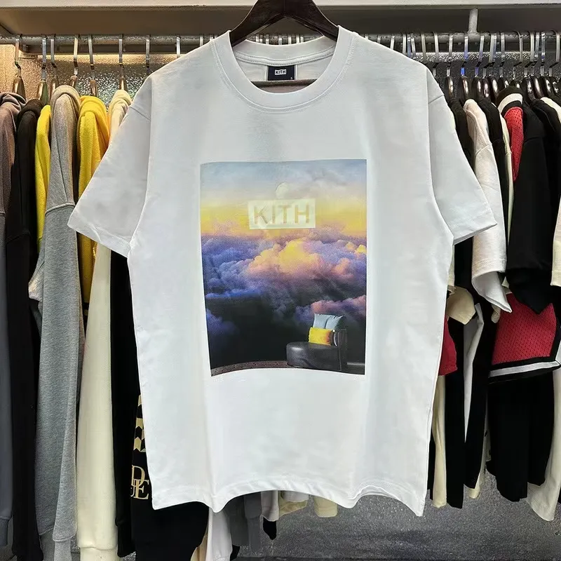kith Designer T Shirt short sleeve Luxury Major brand Rap Classic Hip Hop Male Singer Wrld Tokyo Shibuya Retro Street Fashion Brand T-shirt US Size S-XL
