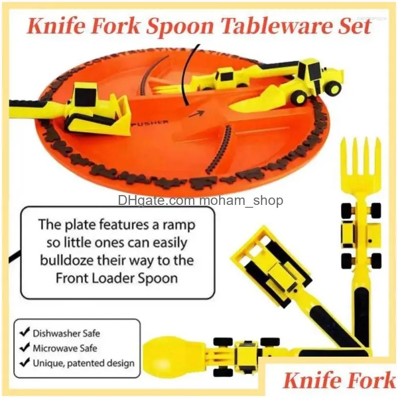 dinnerware sets creatively kids dining tool set eco friendly spoon fork knife car cutlery dinneractive for children gifts baby