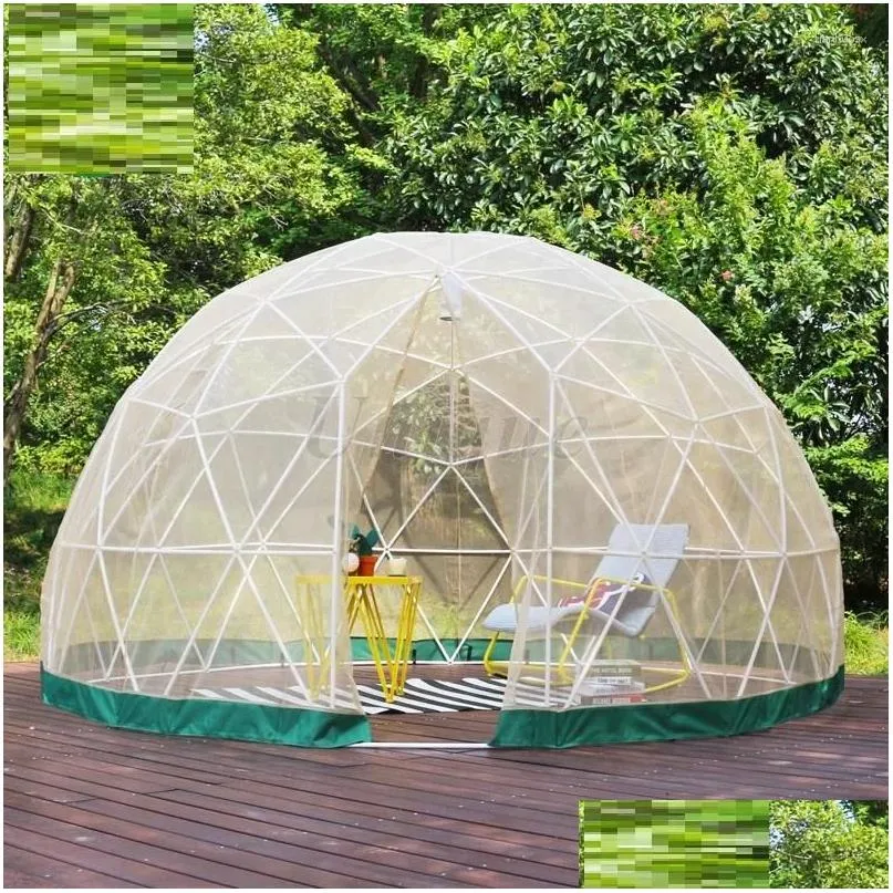 Tents And Shelters Glamping Luxury Tent House For Party Transparent PVC Geodesic Expo Dome Round Roof 4m