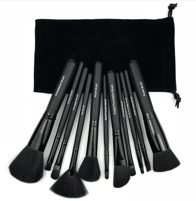 11pcs/set MC Makeup Brush Set Face Cream Power Foundation Brushes Multipurpose Beauty Cosmetic Tool Brushes Set with Pouch Bag