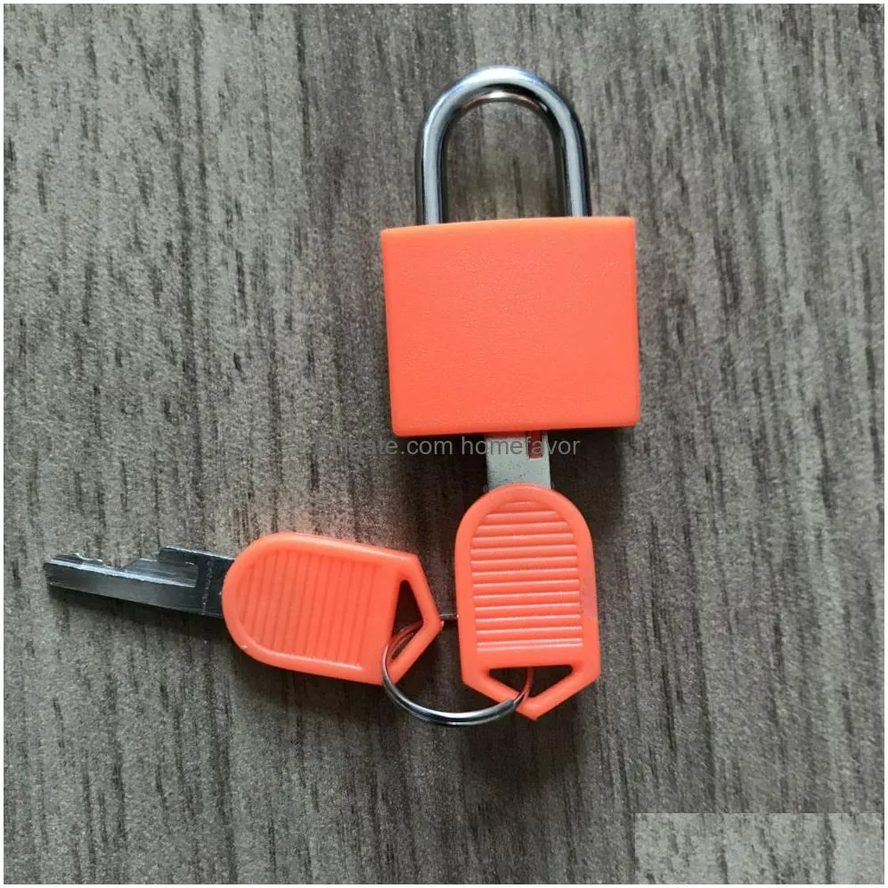 30x23mm small mini strong metal padlock travel suitcase diary book lock with 2 keys security luggage padlock decoration 8 colors