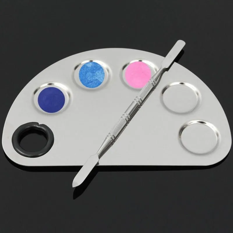 Whole Stainless Steel Cosmetic Makeup Color Mixing Palette Spatula Eye Shadow Face Art Tool1427868