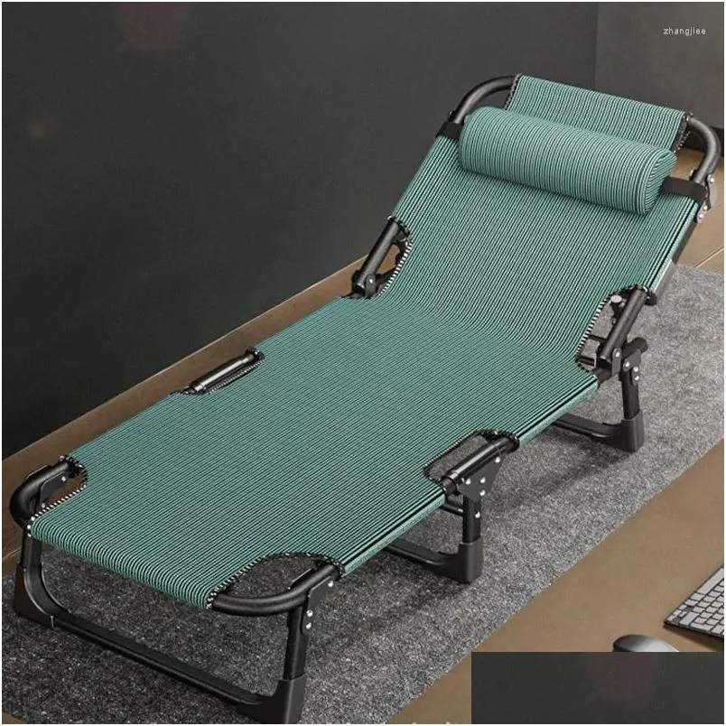 Camp Furniture Folding Chair For Mobile Office Rollaway Sun Loungers Portable Single Bed Multi-functional Recliner Adult Simple Nap