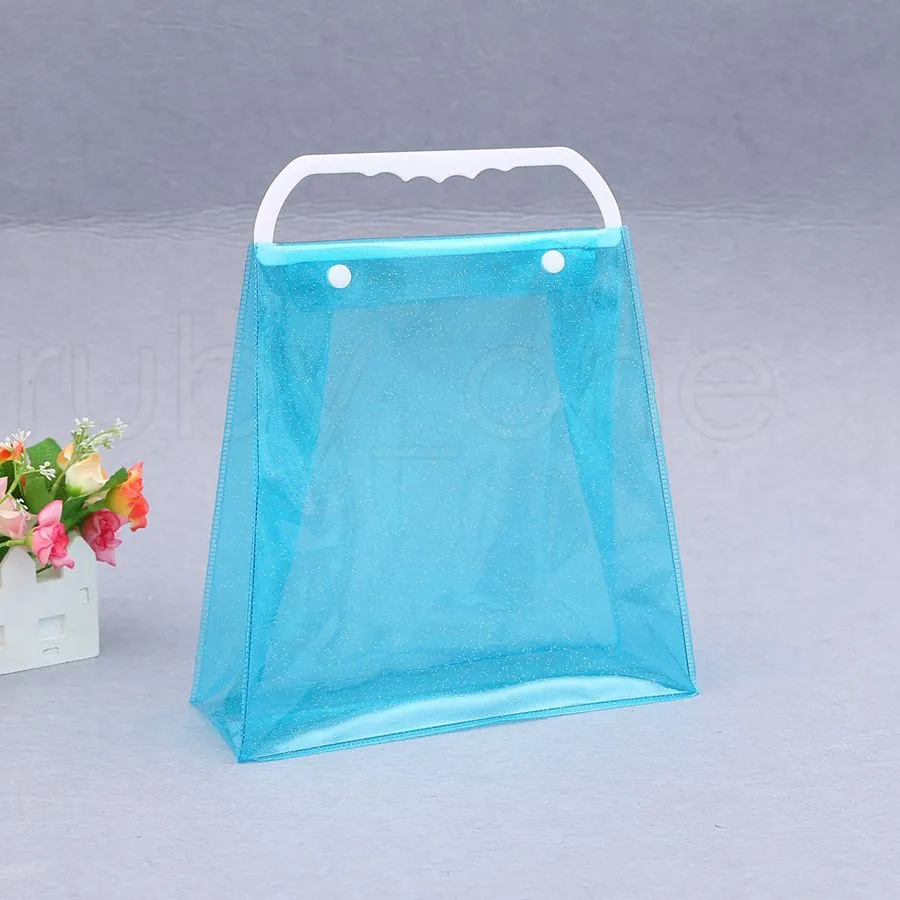 PVC Shopping Bag PVC Transparent Plastic Handbag Colorful Packaging Bag Fashion Shouder Handbags Storage Bags Tools RRA16022915379