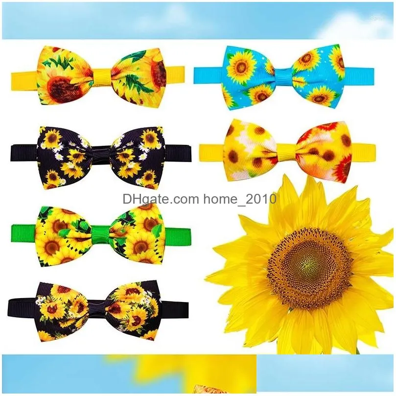 dog apparel 50/100pcs small accessories bow tie summer sunflowers dogs cat bowties collar neckties pet supplies