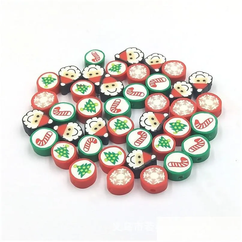 1000pcs/lot 10mm Polymer Clay Christmas Beads For Jewelry Making DIY Bracelet Necklace Accpet Customized