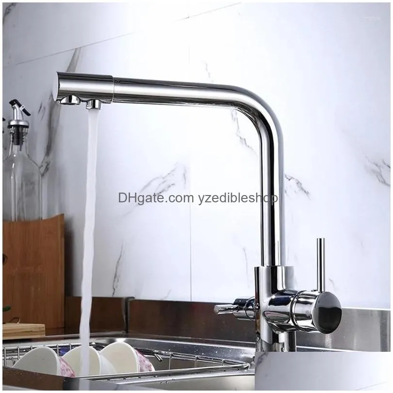 kitchen faucets rotatable drinking water faucet bar double handle sink and cold mixer tap easy installation