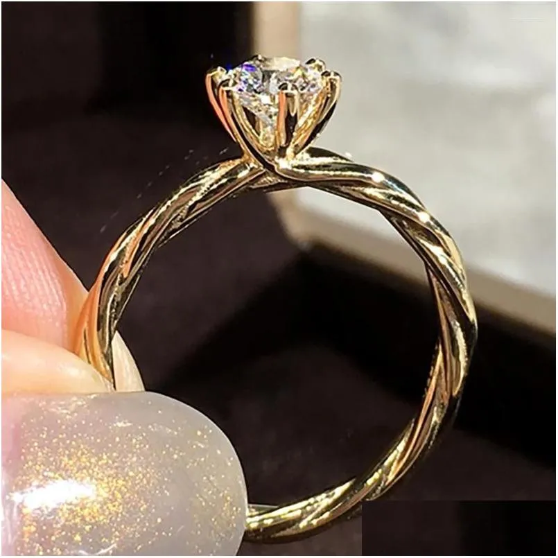 Cluster Rings 18K Au750 Yellow Gold Women Ring Moissanite Diamonds 1 2 3 4 5 Round Cane Vine Wedding Party Engagement Anniversary