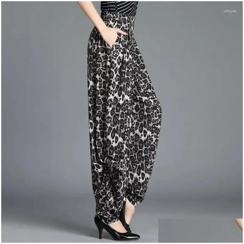 Women`s Pants 2024 Wide-Leg Bloomers High Waist Slimming Harem Versatile Loose Casual Trousers Fashion