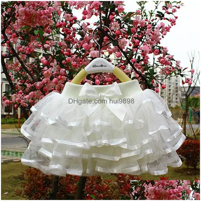 skirts baby girls tutu skirt tulle lace pettiskirt children layers fluffy ballet for kids party solid color dance miniskirt