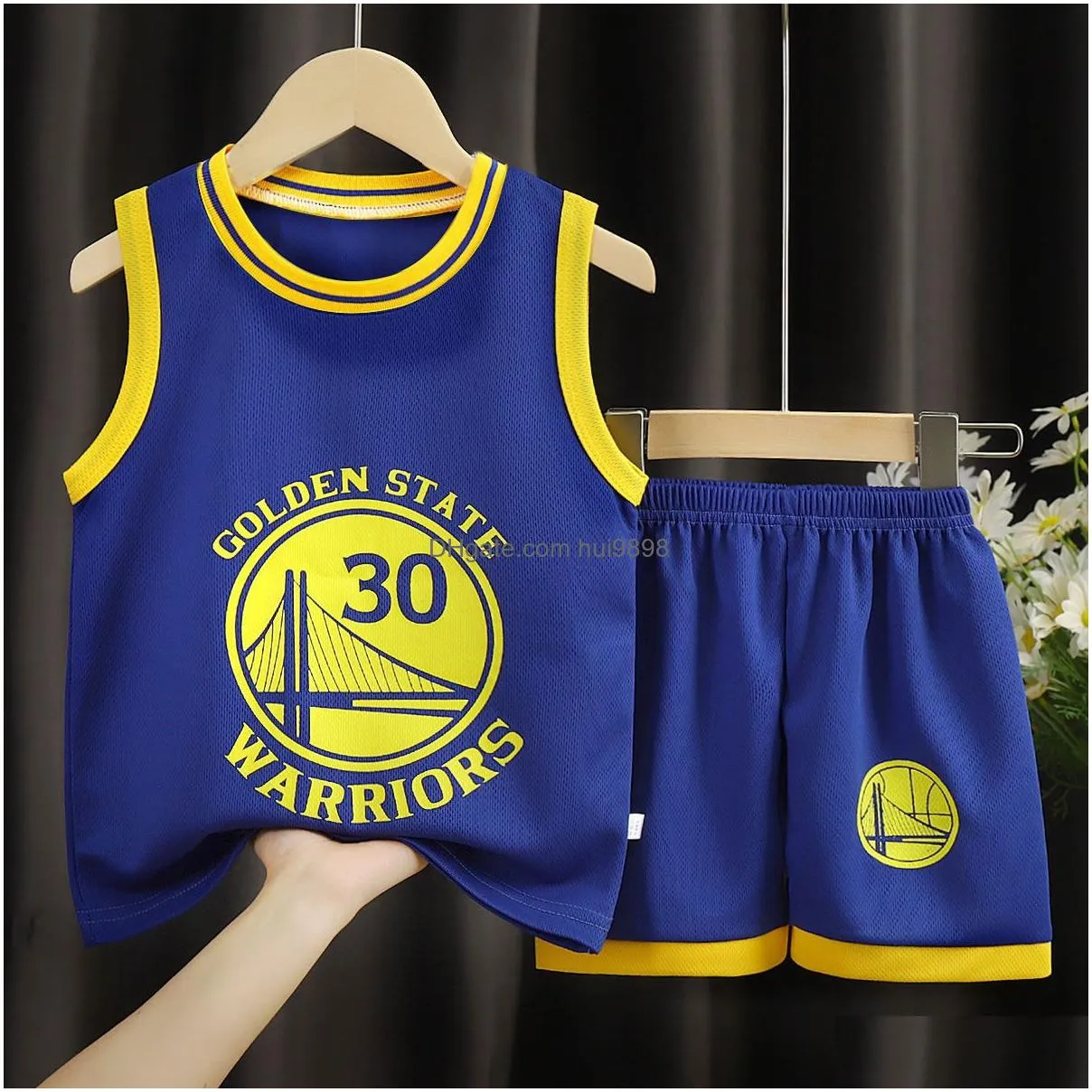 clothing sets summer childrens tshirt set boys basketball sportswear printed digital preschool quick drying tank top casual wear 312 years