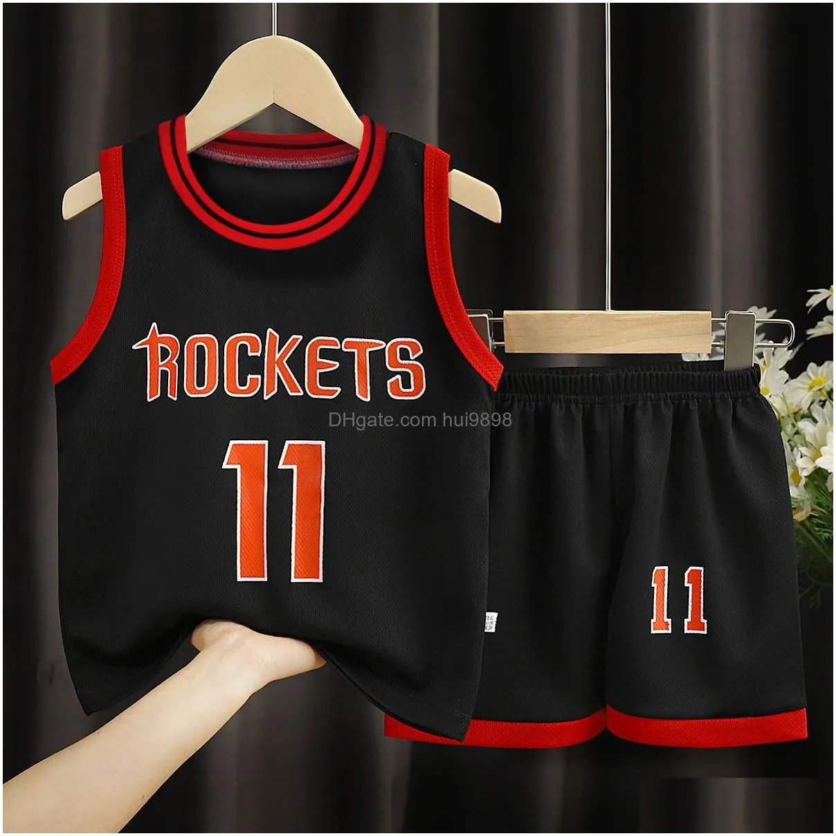 clothing sets summer childrens tshirt set boys basketball sportswear printed digital preschool quick drying tank top casual wear 312 years