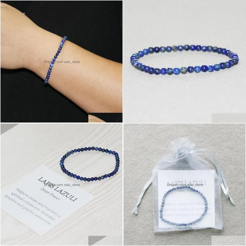 mg0028 wholesale 4 mm lapis lazuli mini gemstone bracelet natural stone women`s yoga mala beads jewelry