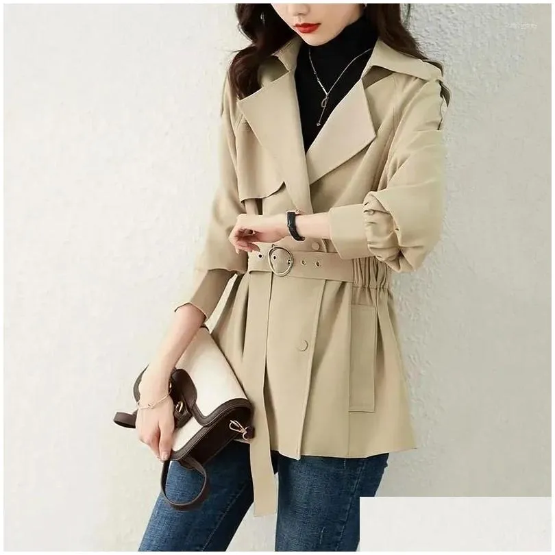 Women`s Trench Coats Spring Autumn Coat Korean Loose Mid-Long Women Overcoat Casual Windbreaker Female Tops
