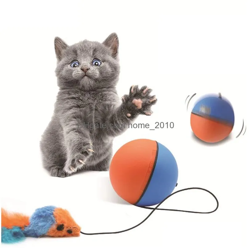 automatic cat toys intelligent electric moving balls pet cat feather toy cats teaser toys