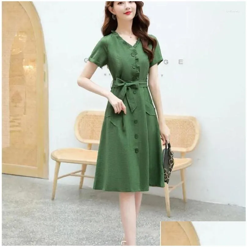 Party Dresses Dress Womens 2024 Summer French Fashion Slim Temperament Waist Short-sleeve Large Size Pullover