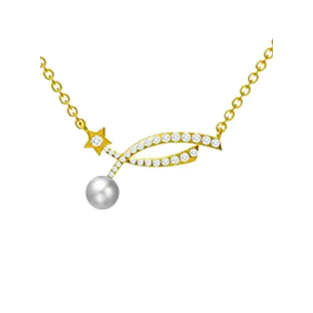 Chains Pearl Meteor Necklace Feminine Versatile Pendant Personality Design Sense French Luxury Collar Chain Small MNP003